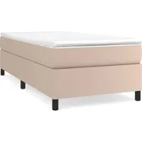 vidaXL Lit Boxspring Matelas Cappuccino-Brun 100x200cm Similicuir