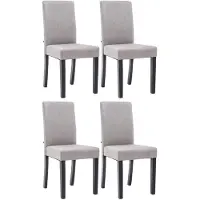 CLP lot de 4 chaises de salle à manger Ina tissu noir