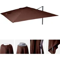 Mendler Housse de remplacement pour parasol de jardin de luxe HWC-A96, housse de parasol de remplacement, 3x4m (Ø5m), polyester, couleur marron