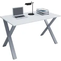 VCM Bureau en bois | H. 76 x W. 110 x D. 50 cm | Table d'ordinateur simple | pieds en métal de haute qualité | Table de travail | Mobilier de bureau - Lona U
