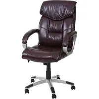 Mendler Chaise de bureau HWC-A71, fauteuil de direction pivotant, similicuir, , couleur bordeaux