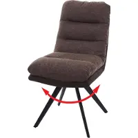 Mendler Chaise de salle à manger HWC-G66, pivotante Auto-Position tissu/textile brun-brun foncé
