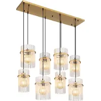 Globo Lighting Suspension dorée Gorley avec verre 8 lumières