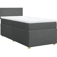 vidaXL Lit boxspring avec matelas gris foncé 90x200 cm Tissu