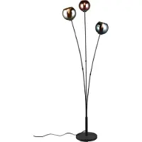 RL LIVE YOUR LIGHT Lampe sur pied design Sheldon noir avec verre fumé
