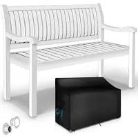 Tillvex Banc de jardin en bois blanc 125 cm / 2 - 3 personnes Banc de parc massif Banc de jardin