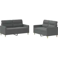 vidaXL Ensemble de canapés 2 pièces avec coussins Tissu gris foncé