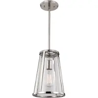 FEISS Suspension Harrow, nickel poli, 1xE27x60W, verre, dimensions : 137,1 x 20,3 x 20,3 cm, IP20, Feiss