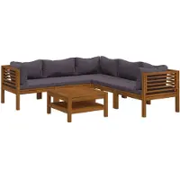 vidaXL Ensemble de salon de jardin 6 pièces avec revêtement en bois massif d'acacia