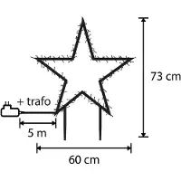 Luca Lighting Luca Smart Lighting Fiche de jardin étoile avec 80 petites ampoules LED - H73 x Ø60 cm - RGB