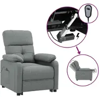 vidaXL Fauteuil relax électrique gris foncé Tissu