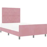 vidaXL Lit boxspring avec tête de lit rose 120 x 200 cm velours
