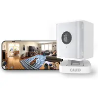 Calex Smart Security caméra de sécurité, mini caméra d'intérieur 2K avec spotlight, détection de mouvement, vision nocturne & contrôle par application