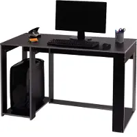 Mendler Bureau HWC-J26, bureau informatique table de bureau, 120x60x76cm noir-gris