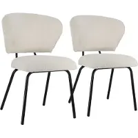 Happy Garden Lot de 2 chaises en velours côtelé beige NILSA