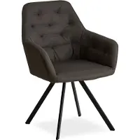 Homestyle4u Chaise Salle à Manger Anthracite Design Moderne Chaise de Cuisine Chaise pas Cher Fauteuil Rembourrée