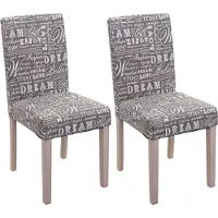 Mendler Chaise de salle à manger Littau Schrift (lot de 2)