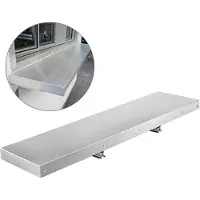Vevor Étagère murale en acier inoxydable 1220 x 305 x 50 mm Étagère murale pour chariot de restauration Étagère murale de cuisine 20 kg Étagère à assiettes
