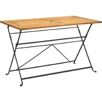 The Living Store Table de jardin pliante 120x70x74 cm en bois massif d'acacia