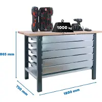 Simonwork (bancos De Trabajo) Établi Bt6 Pro 5box 865x1800x750 Mm