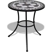 The Living Store Table de bistrot noir et blanc 60 cm Mosaïque