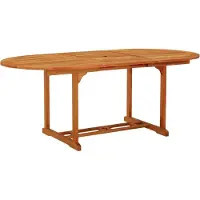 The Living Store Table de jardin 200x100x75 cm en bois massif d'eucalyptus