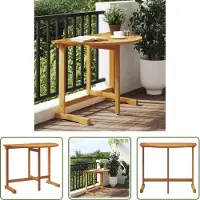 The Living Store Table de balcon pliante 90x60x72 cm en bois massif d'acacia