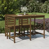 The Living Store Table de jardin marron miel 159,5x82,5x110 cm Pin massif