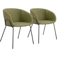 Happy Garden Lot de 2 chaises en simili vert ANDRÉ