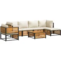 vidaXL Ensemble de 7 canapés de jardin avec coussins en bois massif d'acacia