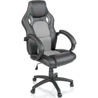 Tresko Racing Fauteuil de direction chaise de bureau siège pivotant siège baquet chaise de bureau noir/gris