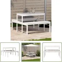 The Living Store Table de pique-nique 110x134x75 cm pin massif