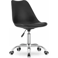 TEXTILOMANIE Chaise pivotante Valora ALBA - noire | Chaise de bureau ergonomique au design épuré