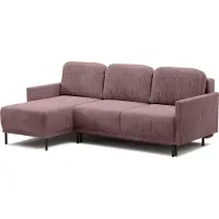 Selsey Hamiel - Canapé d'angle réversible avec coffre de lit, housse en velours côtelé lilas