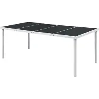 The Living Store Table à manger de jardin 190 x 90 x 74 cm Noir