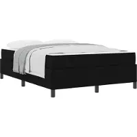 vidaXL Lit Boxspring Noir 140 x 200 cm Tissu