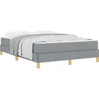 vidaXL Lit boxspring avec matelas gris clair 140 x 200 cm Tissu