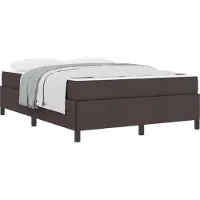 vidaXL Sommier tapissier brun foncé 160 x 200 cm tissu