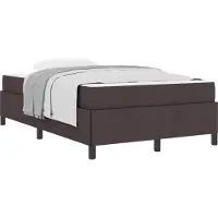 vidaXL Sommier tapissier brun foncé 120 x 190 cm tissu