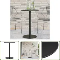 The Living Store Table de jardin ronde noire Ø50x72 cm Acier