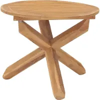 The Living Store Table à manger de jardin Ø90x75 cm teck massif