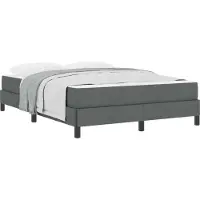 vidaXL Lit boxspring avec matelas gris foncé 140 x 190 cm Tissu