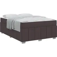 vidaXL Cadre de lit avec matelas Marron foncé 140 x 200 cm Tissu