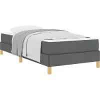 vidaXL Lit boxspring avec matelas gris foncé 90 x 200 cm Tissu
