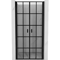 Mexen Mist Porte de douche battante 120 cm, grille noire, noire - 8A7-120-000-70-77