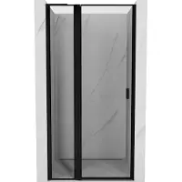 Mexen Mist L Porte de douche battante gauche 105 cm, cadre noir, Noir - 8A4L-105-000-70-70-L
