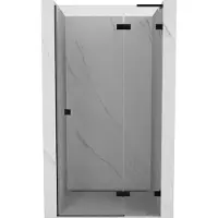 Mexen Lunar L Porte de douche tournante droite 90 cm, transparente, noire - 834L-090-000-70-00-P