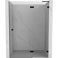 Mexen Lunar L Porte de douche à ouverture à droite 135 cm, transparente, noire - 834L-135-000-70-00-P