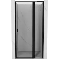 Mexen Mist L Porte de douche battante droite 100 cm, cadre noir, noir - 8A4L-100-000-70-70-P