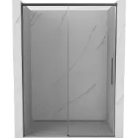 Mexen Rox Paroi de douche à porte coulissante 155 cm, transparent, gris foncé brossé - 8C2-155-000-66-00
